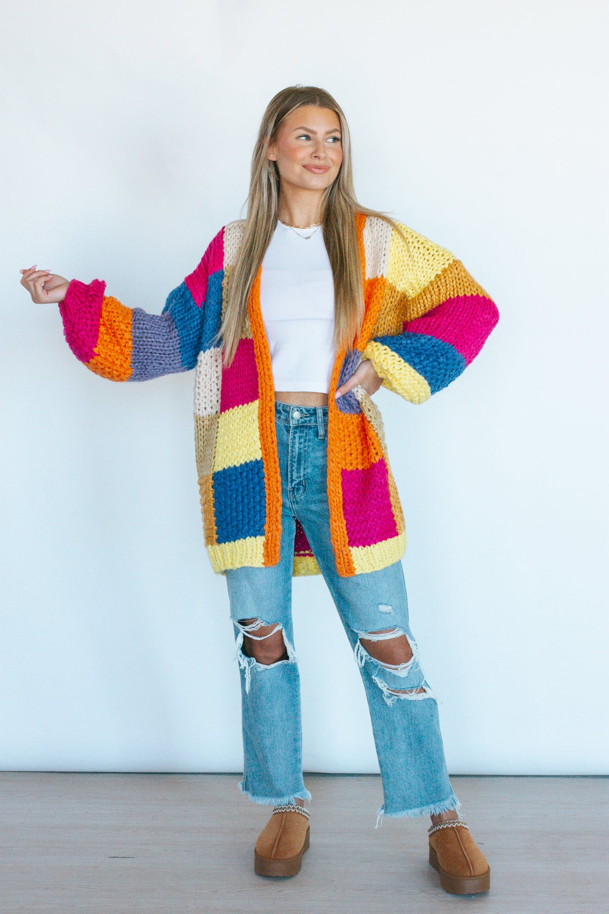 Multicolored Yarn Cardigan – Wild Clover Boutique