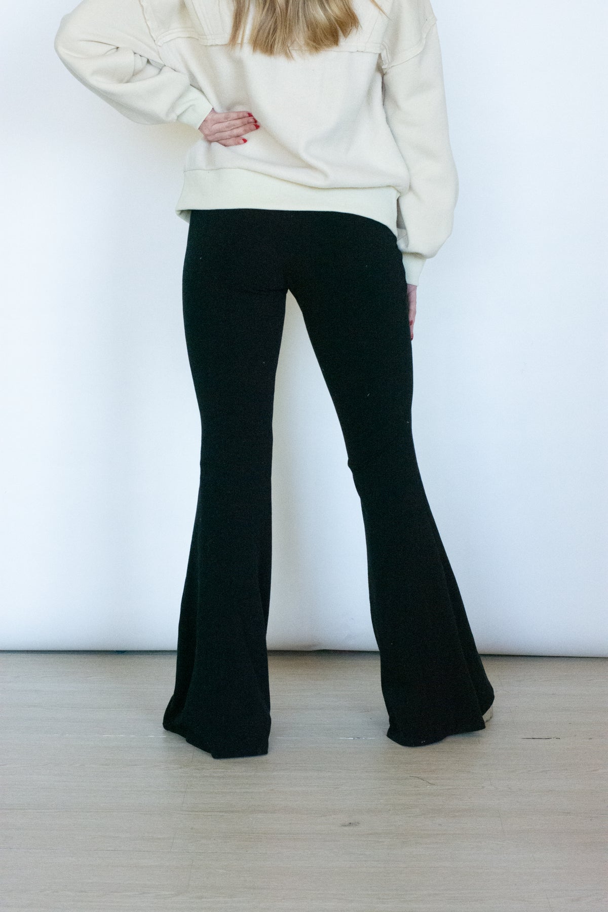 Black Jersey Flared Pant